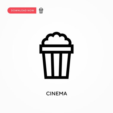 Sinema Basit vektör simgesi. Web sitesi veya mobil uygulama için modern, basit düz vektör çizimi
