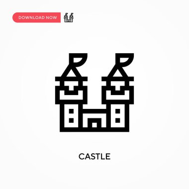 Basit Castle vektör simgesi. Web sitesi veya mobil uygulama için modern, basit düz vektör çizimi