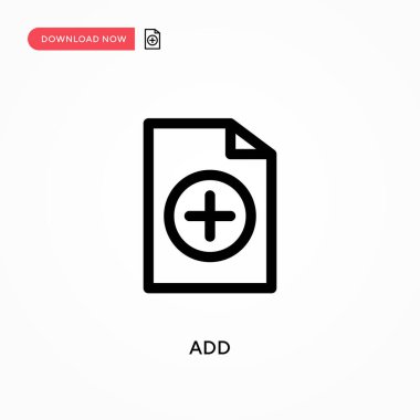 Basit vektör simgesi ekle. Web sitesi veya mobil uygulama için modern, basit düz vektör çizimi