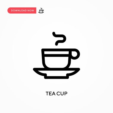 Çay fincanı basit vektör simgesi. Web sitesi veya mobil uygulama için modern, basit düz vektör çizimi