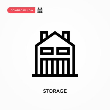 Depolama Basit vektör simgesi. Web sitesi veya mobil uygulama için modern, basit düz vektör çizimi