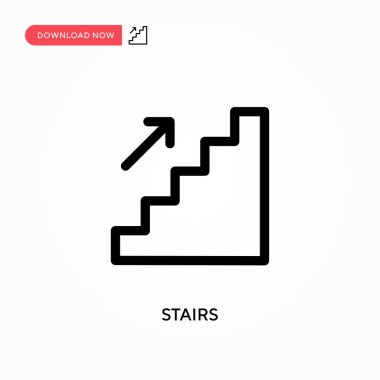 Basamaklar basit vektör simgesi. Web sitesi veya mobil uygulama için modern, basit düz vektör çizimi