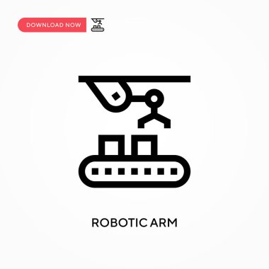 Robotik kol basit vektör simgesi. Web sitesi veya mobil uygulama için modern, basit düz vektör çizimi