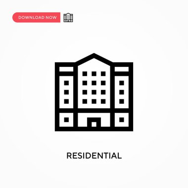 Basit ikamet vektör simgesi. Web sitesi veya mobil uygulama için modern, basit düz vektör çizimi