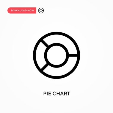 Pasta grafiği basit vektör simgesi. Web sitesi veya mobil uygulama için modern, basit düz vektör çizimi