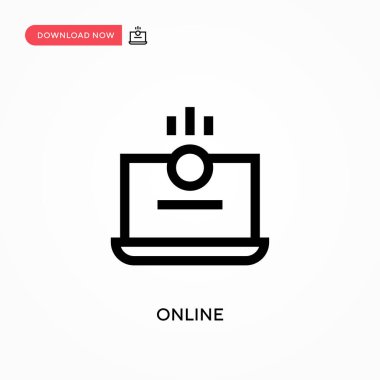 Çevrimiçi Basit vektör simgesi. Web sitesi veya mobil uygulama için modern, basit düz vektör çizimi