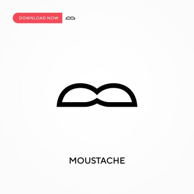 Bıyık Basit vektör simgesi. Web sitesi veya mobil uygulama için modern, basit düz vektör çizimi