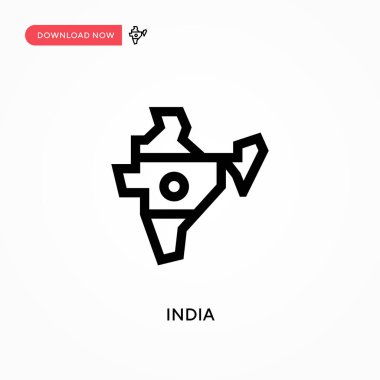 Hindistan basit vektör simgesi. Web sitesi veya mobil uygulama için modern, basit düz vektör çizimi