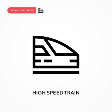 Hızlı tren basit vektör simgesi. Web sitesi veya mobil uygulama için modern, basit düz vektör çizimi