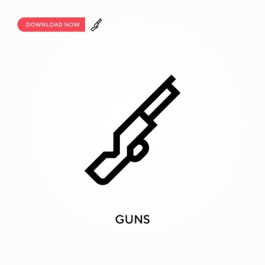 Silahlar basit vektör simgesi. Web sitesi veya mobil uygulama için modern, basit düz vektör çizimi