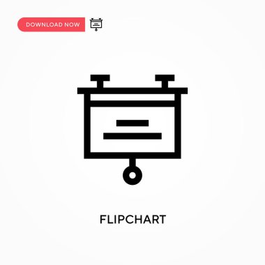 Flipchart basit vektör simgesi. Web sitesi veya mobil uygulama için modern, basit düz vektör çizimi