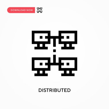 Dağıtılmış Basit vektör simgesi. Web sitesi veya mobil uygulama için modern, basit düz vektör çizimi