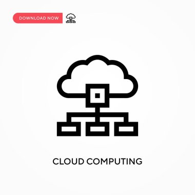 Bulut hesaplama basit vektör simgesi. Web sitesi veya mobil uygulama için modern, basit düz vektör çizimi