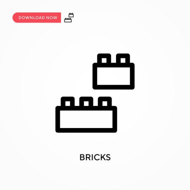 Tuğlalar basit vektör simgesi. Web sitesi veya mobil uygulama için modern, basit düz vektör çizimi