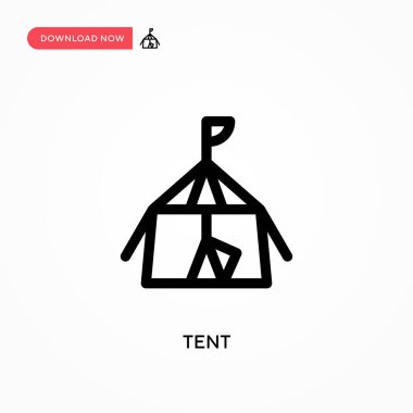 Çadır basit vektör simgesi. Web sitesi veya mobil uygulama için modern, basit düz vektör çizimi