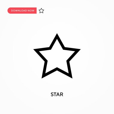 Yıldız Basit vektör simgesi. Web sitesi veya mobil uygulama için modern, basit düz vektör çizimi