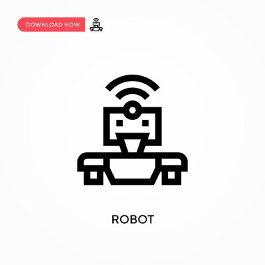 Robot Basit vektör simgesi. Web sitesi veya mobil uygulama için modern, basit düz vektör çizimi