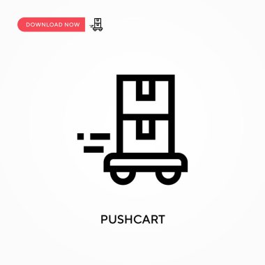 Pushcart Basit vektör simgesi. Web sitesi veya mobil uygulama için modern, basit düz vektör çizimi