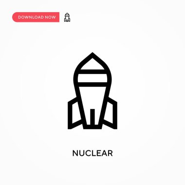 Nükleer basit vektör simgesi. Web sitesi veya mobil uygulama için modern, basit düz vektör çizimi