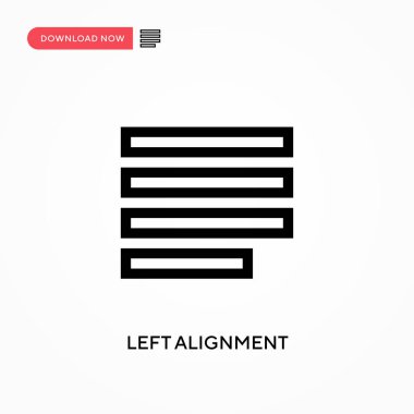 Sol hizalama Basit vektör simgesi. Web sitesi veya mobil uygulama için modern, basit düz vektör çizimi