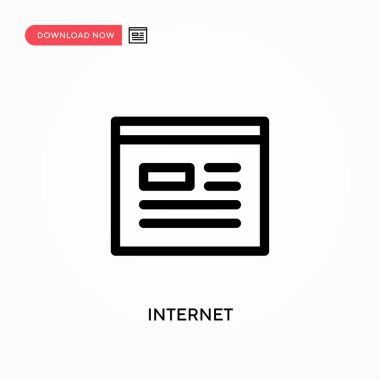 İnternet Basit vektör simgesi. Web sitesi veya mobil uygulama için modern, basit düz vektör çizimi