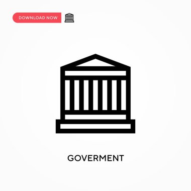 Hükümet basit vektör simgesi. Web sitesi veya mobil uygulama için modern, basit düz vektör çizimi