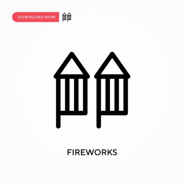 Havai fişekler basit vektör simgesi. Web sitesi veya mobil uygulama için modern, basit düz vektör çizimi