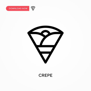 Crepe Basit vektör simgesi. Web sitesi veya mobil uygulama için modern, basit düz vektör çizimi