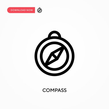 Basit vektör simgesini pusula. Web sitesi veya mobil uygulama için modern, basit düz vektör çizimi