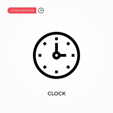 Saat Basit vektör simgesi. Web sitesi veya mobil uygulama için modern, basit düz vektör çizimi