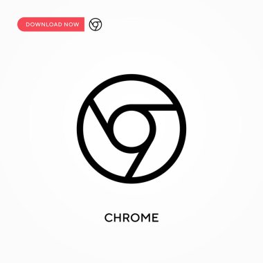 Krom Basit vektör simgesi. Web sitesi veya mobil uygulama için modern, basit düz vektör çizimi