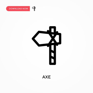 Axe Basit vektör simgesi. Web sitesi veya mobil uygulama için modern, basit düz vektör çizimi