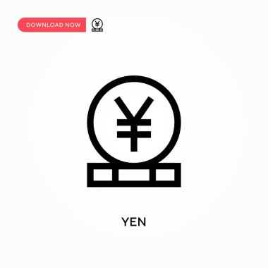 Yen Basit vektör simgesi. Web sitesi veya mobil uygulama için modern, basit düz vektör çizimi