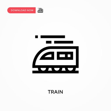 Basit Tren vektör simgesi. Web sitesi veya mobil uygulama için modern, basit düz vektör çizimi