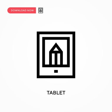 Tablet Basit vektör simgesi. Web sitesi veya mobil uygulama için modern, basit düz vektör çizimi