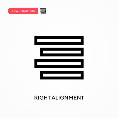 Sağ hizalama Basit vektör simgesi. Web sitesi veya mobil uygulama için modern, basit düz vektör çizimi