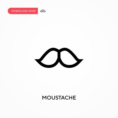 Bıyık Basit vektör simgesi. Web sitesi veya mobil uygulama için modern, basit düz vektör çizimi