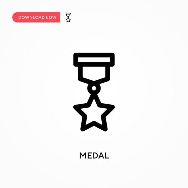 Madalya basit vektör simgesi. Web sitesi veya mobil uygulama için modern, basit düz vektör çizimi