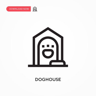 Köpek kulübesi basit vektör simgesi. Web sitesi veya mobil uygulama için modern, basit düz vektör çizimi
