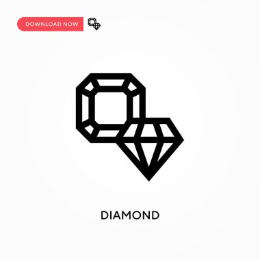 Elmas basit vektör simgesi. Web sitesi veya mobil uygulama için modern, basit düz vektör çizimi