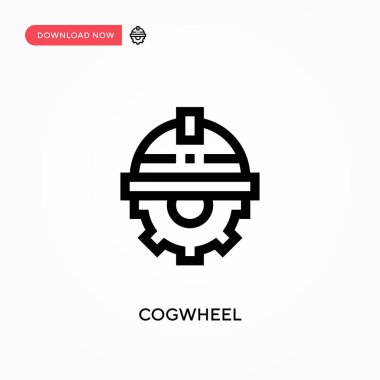 Cogwheel Basit vektör simgesi. Web sitesi veya mobil uygulama için modern, basit düz vektör çizimi