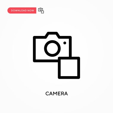 Kamera basit vektör simgesi. Web sitesi veya mobil uygulama için modern, basit düz vektör çizimi