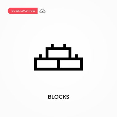 Basit vektör simgesini engeller. Web sitesi veya mobil uygulama için modern, basit düz vektör çizimi