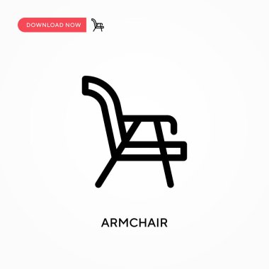 Koltuk Basit vektör simgesi. Web sitesi veya mobil uygulama için modern, basit düz vektör çizimi