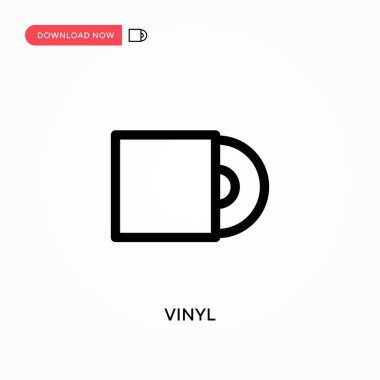 Vinil basit vektör simgesi. Web sitesi veya mobil uygulama için modern, basit düz vektör çizimi