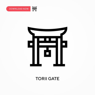 Torii kapısı basit vektör simgesi. Web sitesi veya mobil uygulama için modern, basit düz vektör çizimi