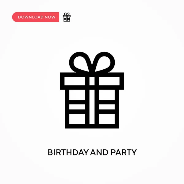 День Рождения Вечеринка Простая Векторная Икона Современная Простая Векторная Иллюстрация — стоковый вектор