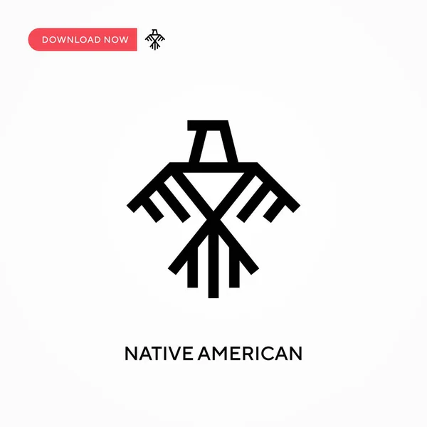 Nativo Americano Icono Vector Simple Moderno Simple Ilustración Vector Plano — Vector de stock