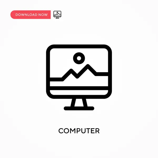 Символ Простого Вектора Компьютера Современная Простая Векторная Иллюстрация Веб Сайта — стоковый вектор