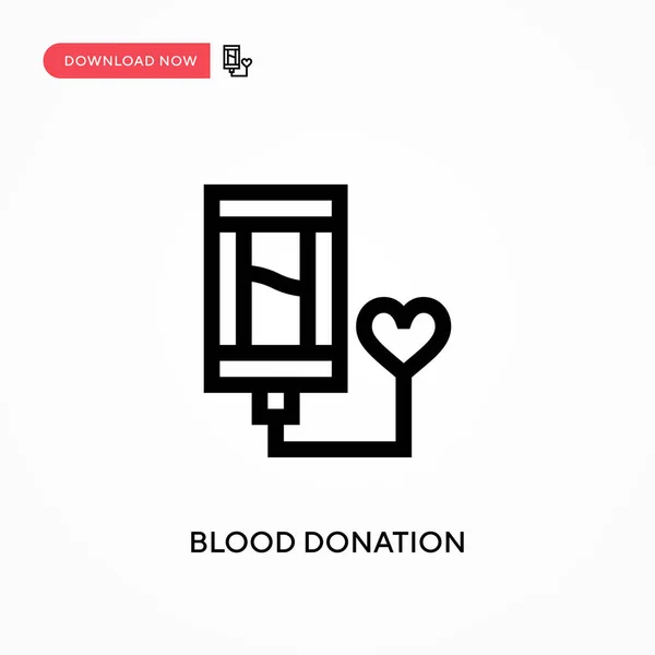 Donación Sangre Icono Vector Simple Moderno Simple Ilustración Vector Plano — Vector de stock